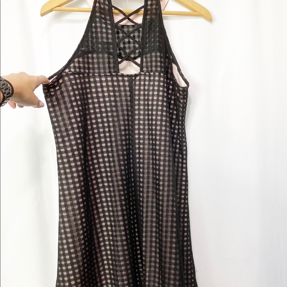 NWT-Candies-Black Semi Sheer Overlay Pink Dress L - Picture 9 of 12